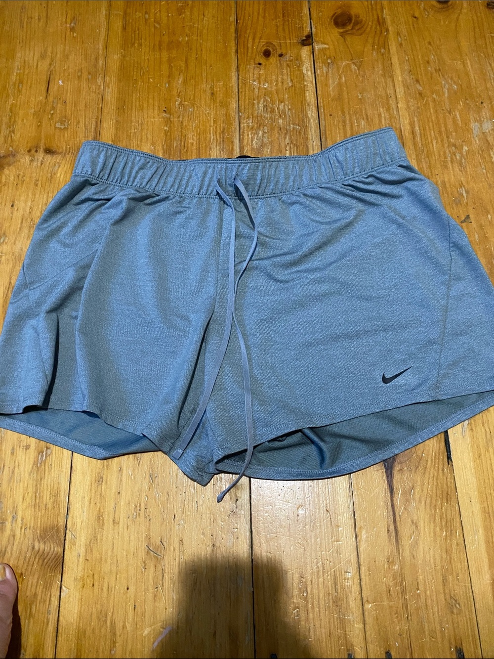 Nike Women's grey Dri Fit Athletic Shorts with Drawstring good condition size L